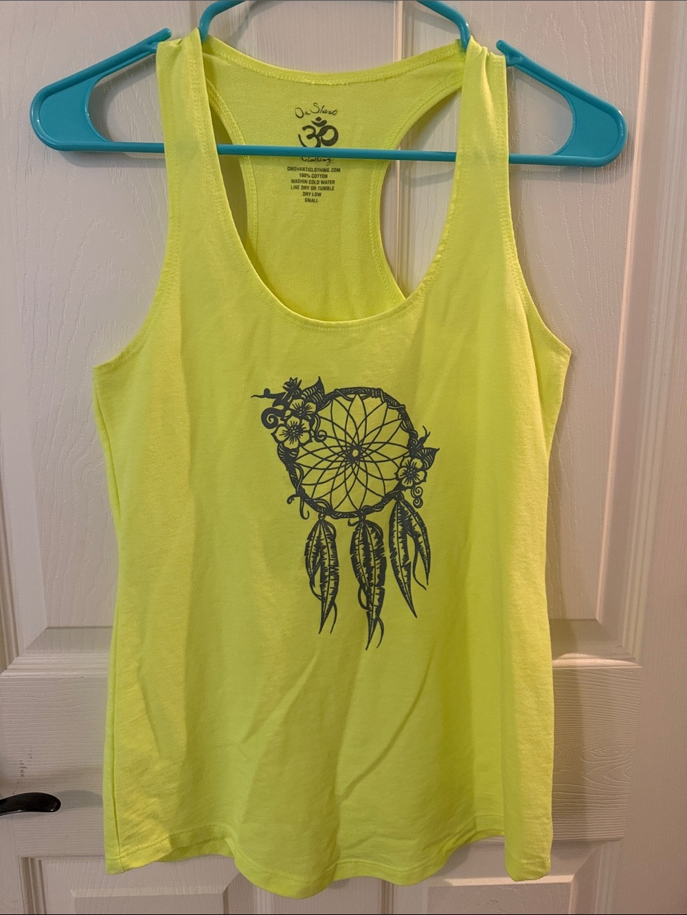 Neon Yellow Dreamcatcher Racerback Tank Top